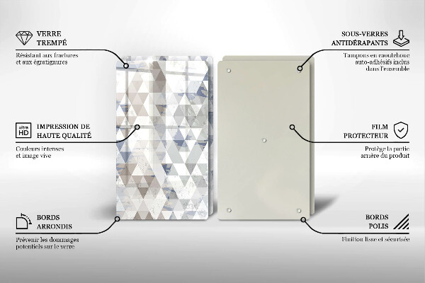 Glass chopping board Triangle pattern