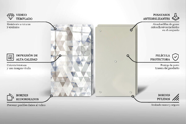 Glass chopping board Triangle pattern