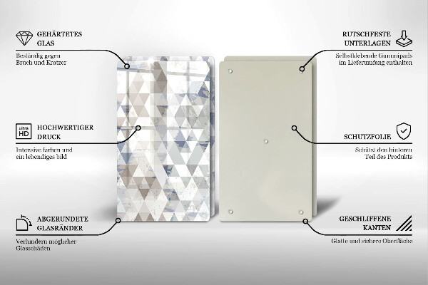 Glass chopping board Triangle pattern