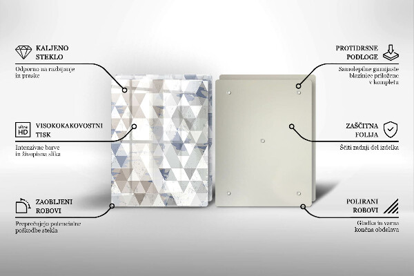 Glass chopping board Triangle pattern