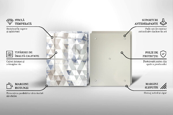 Glass chopping board Triangle pattern