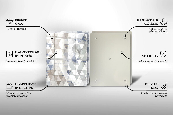 Glass chopping board Triangle pattern