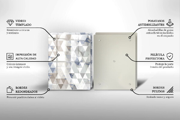 Glass chopping board Triangle pattern