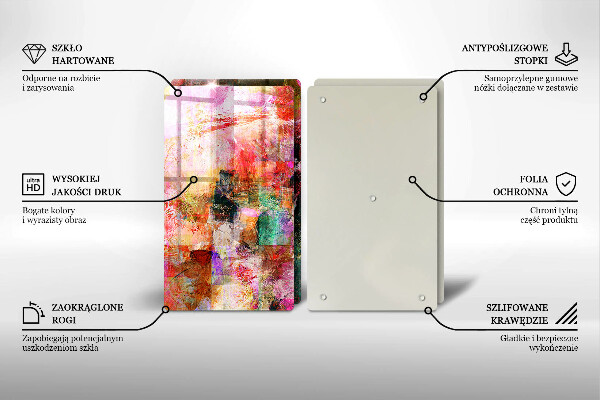 Glass chopping board Paint abstraction