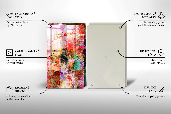 Glass chopping board Paint abstraction