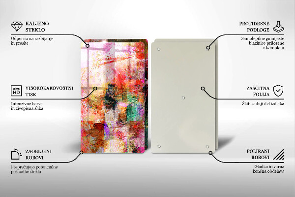 Glass chopping board Paint abstraction