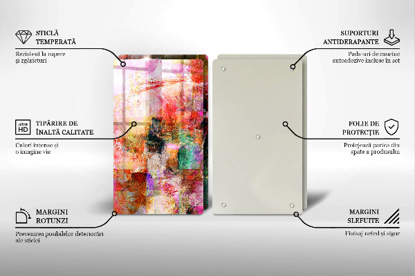 Glass chopping board Paint abstraction