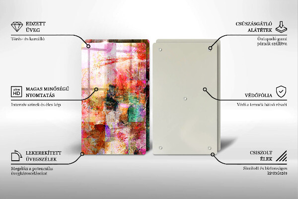 Glass chopping board Paint abstraction