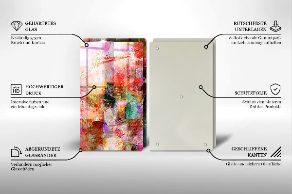 Glass chopping board Paint abstraction