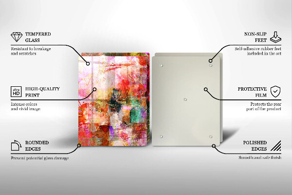 Glass chopping board Paint abstraction