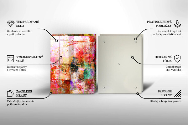 Glass chopping board Paint abstraction