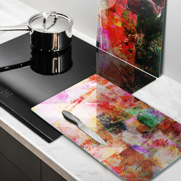 Glass chopping board Paint abstraction