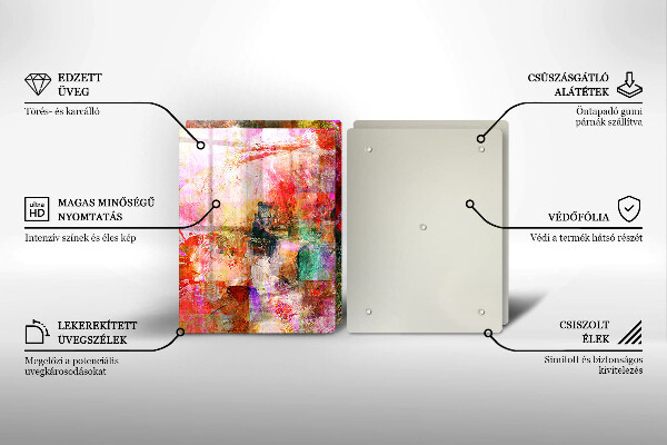 Glass chopping board Paint abstraction