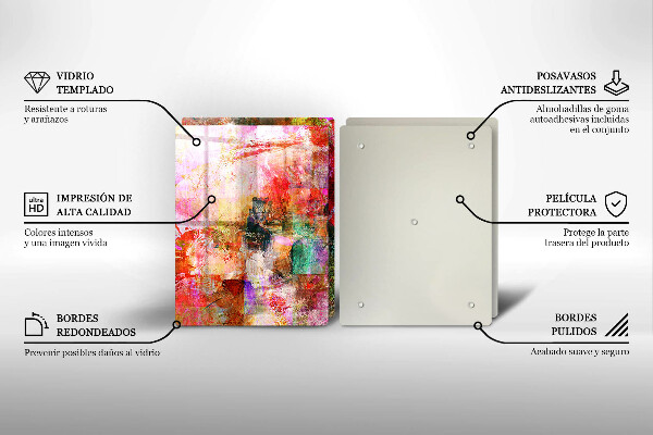 Glass chopping board Paint abstraction