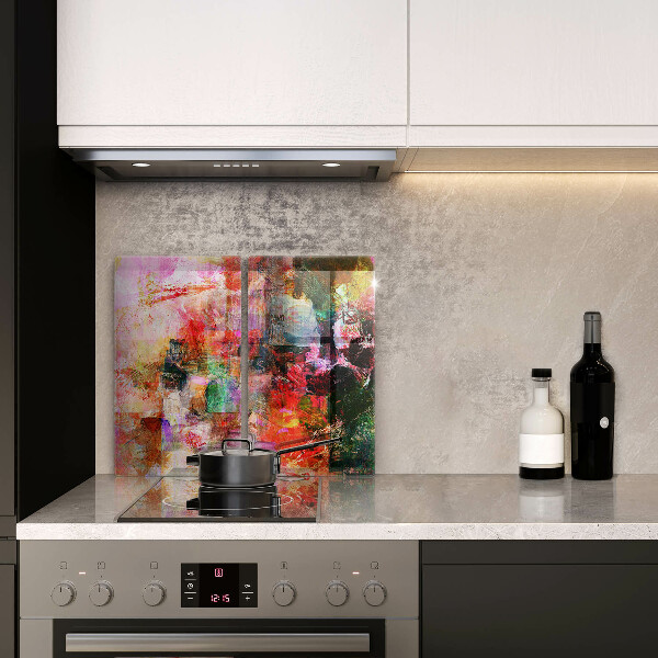 Glass chopping board Paint abstraction