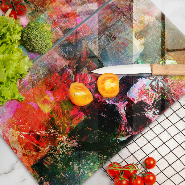 Glass chopping board Paint abstraction