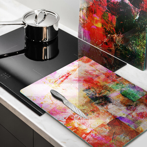 Glass chopping board Paint abstraction