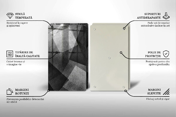 Glass chopping board Geometric abstraction