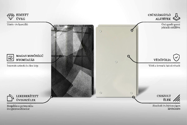 Glass chopping board Geometric abstraction