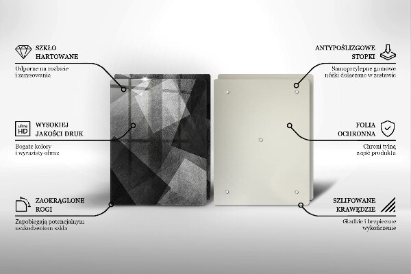 Glass chopping board Geometric abstraction