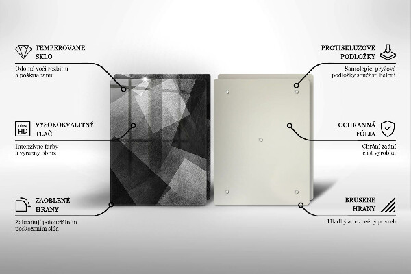 Glass chopping board Geometric abstraction