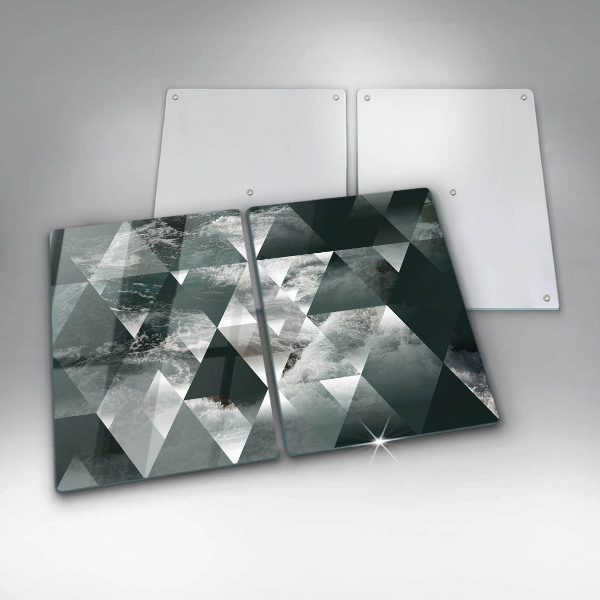 Glass chopping board Triangles and water