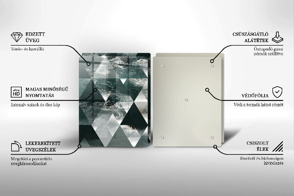 Glass chopping board Triangles and water