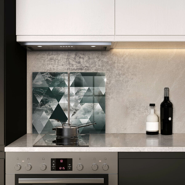 Glass chopping board Triangles and water
