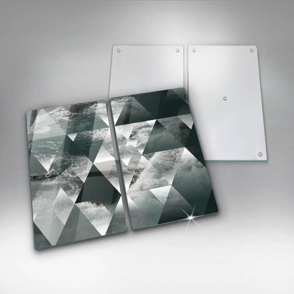 Glass chopping board Triangles and water