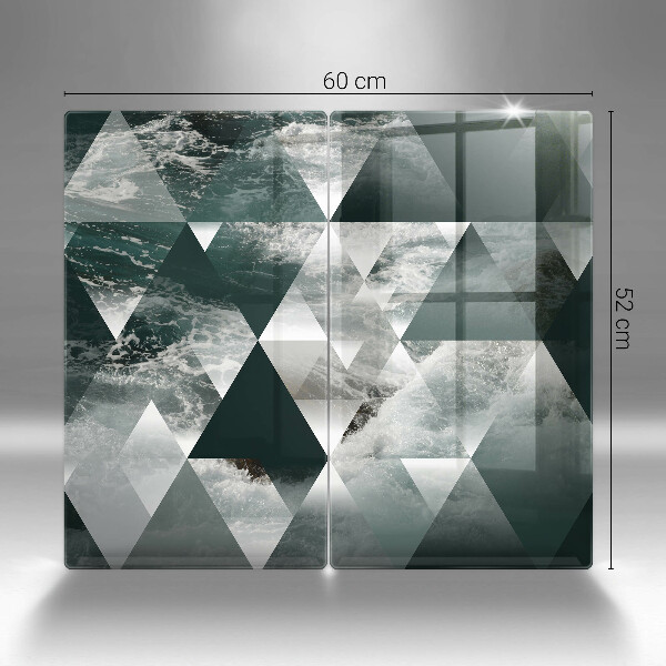 Glass chopping board Triangles and water