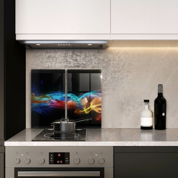 Glass chopping board Colorful smoke