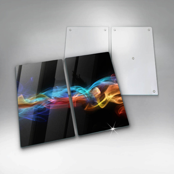 Glass chopping board Colorful smoke