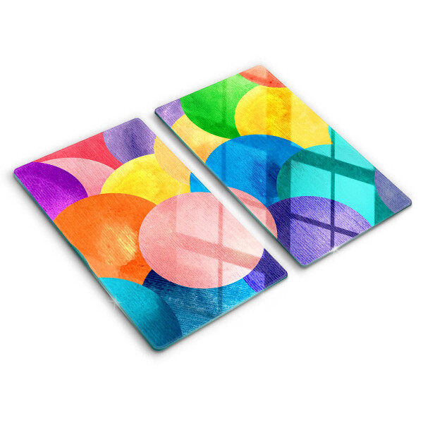 Glass chopping board Colorful wheels