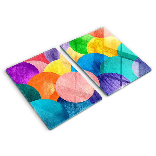 Glass chopping board Colorful wheels