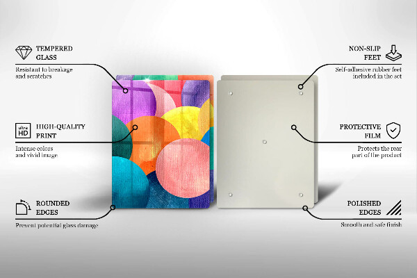 Glass chopping board Colorful wheels