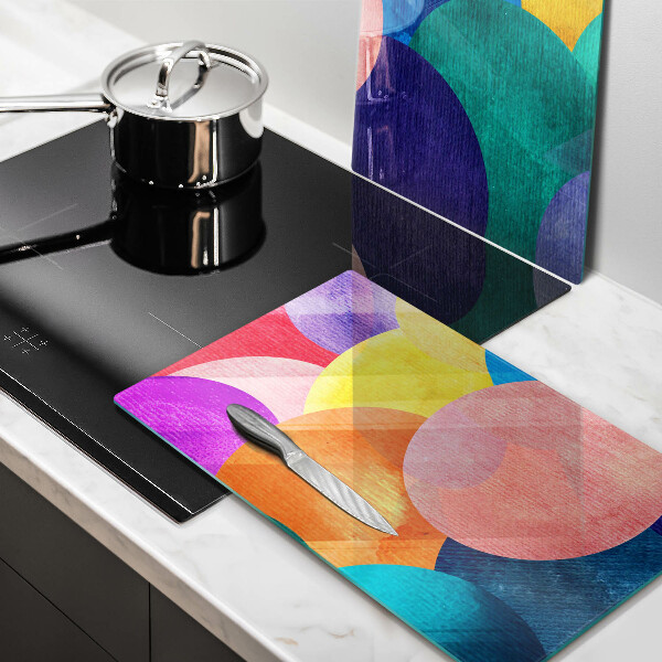 Glass chopping board Colorful wheels