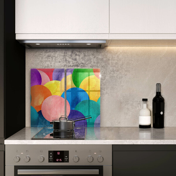 Glass chopping board Colorful wheels