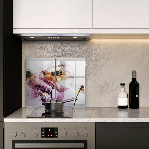 Glass chopping board Delicate flowers