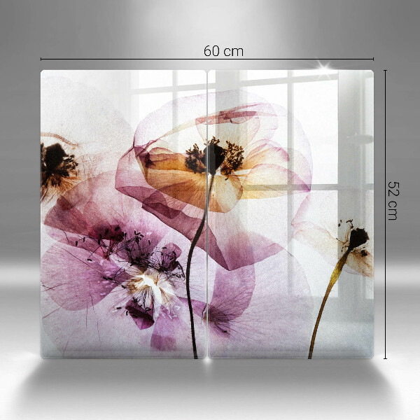 Glass chopping board Delicate flowers