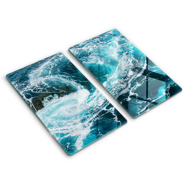 Glass chopping board Foamed water waves