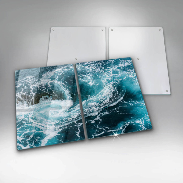 Glass chopping board Foamed water waves