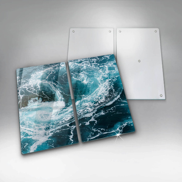 Glass chopping board Foamed water waves