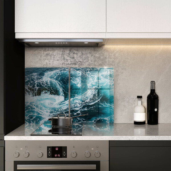 Glass chopping board Foamed water waves
