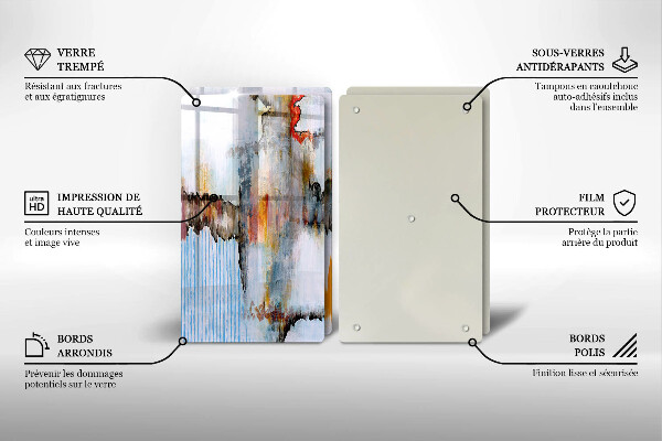 Glass chopping board Paints abstraction