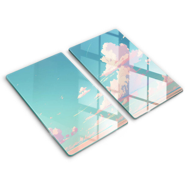 Glass chopping board Illustration sky