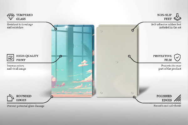 Glass chopping board Illustration sky