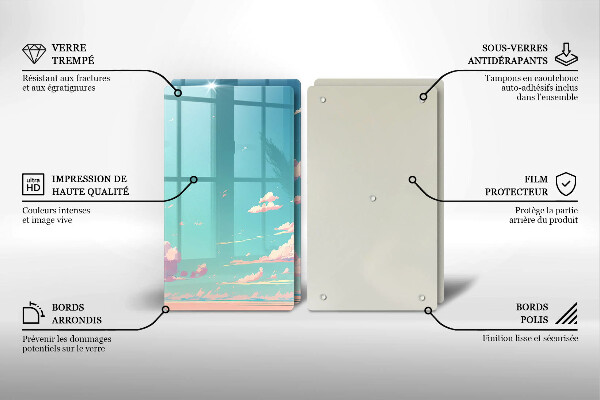 Glass chopping board Illustration sky