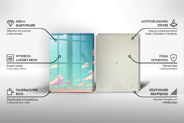 Glass chopping board Illustration sky