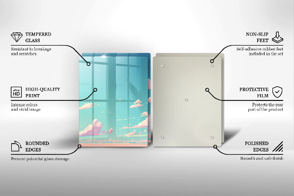 Glass chopping board Illustration sky