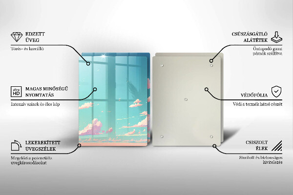 Glass chopping board Illustration sky